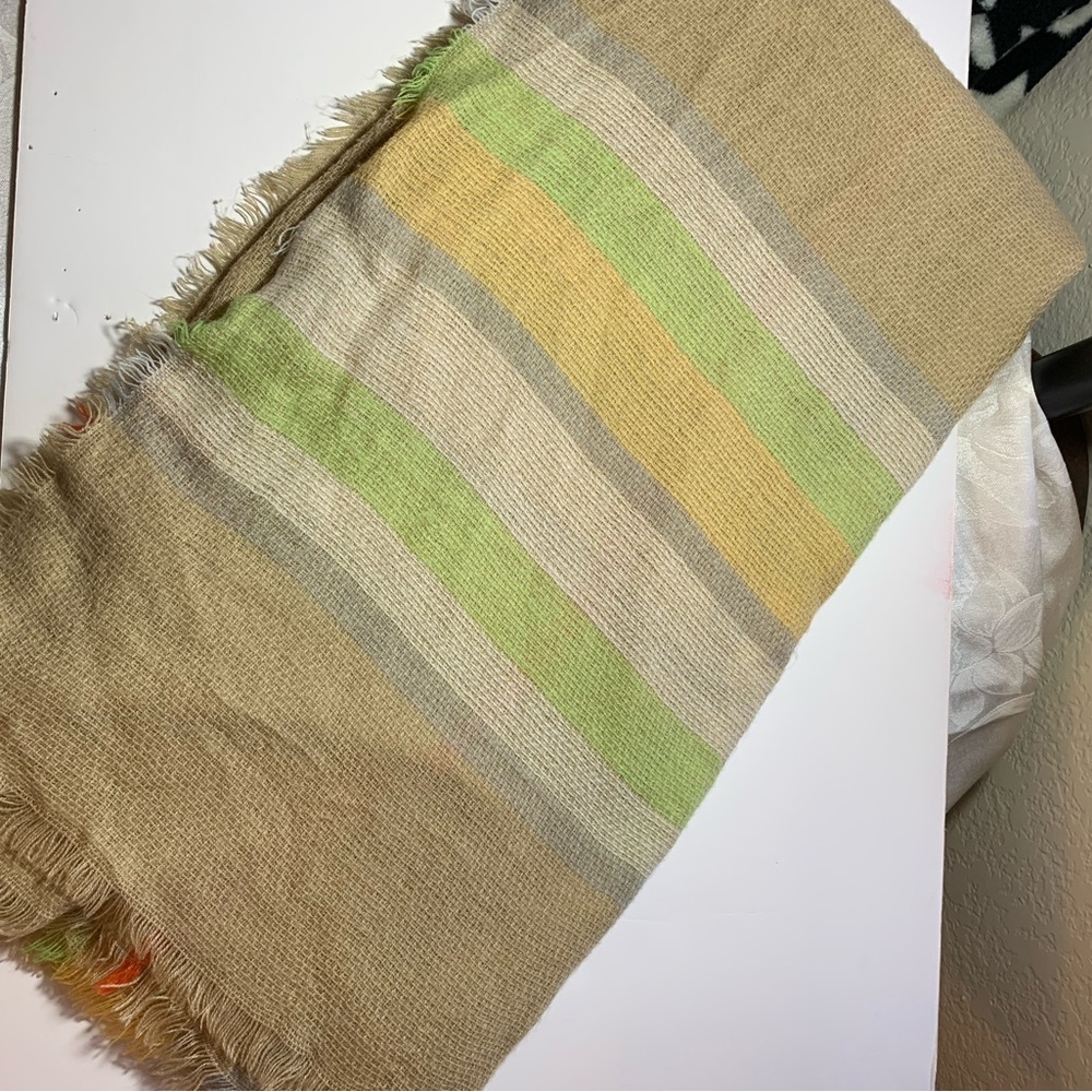 Versatile Soft Blanket Scarf | Neutral Plaid | Beach Bonfire or Winter Wrap